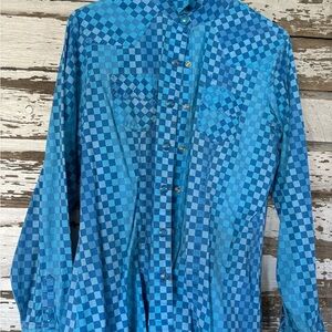 Cruel Girl Blue Checkered Women's Button Down Shirt